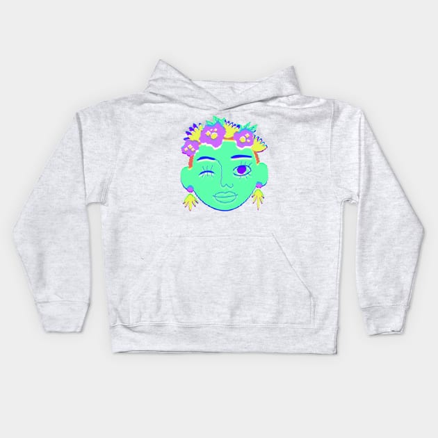 Face colorful Kids Hoodie by Zinoo